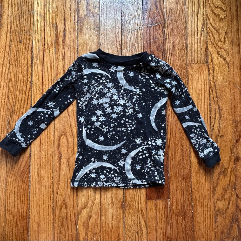 Kids Black and Beige Starry Night Shirt